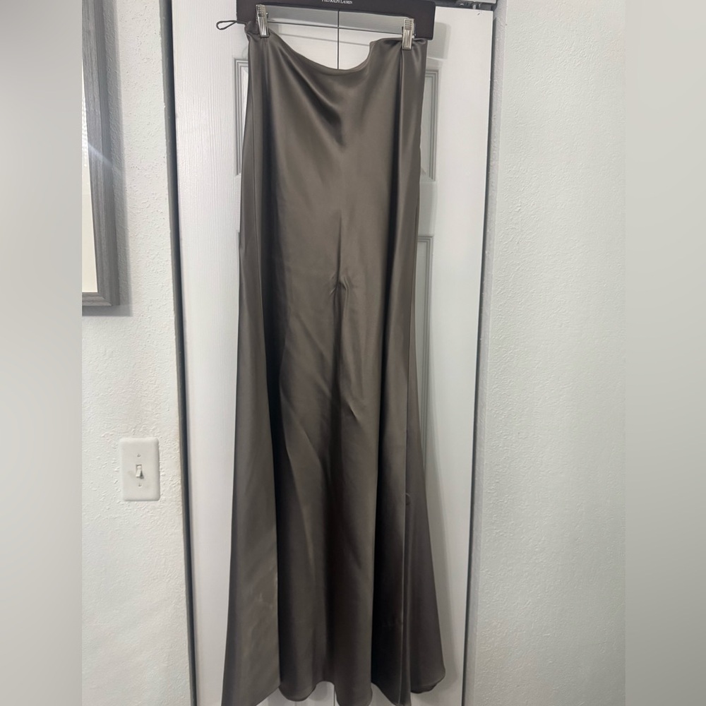 Ralph Lauren Collection Brown Asymmetrical Maxi Slip Skirt Cocktail